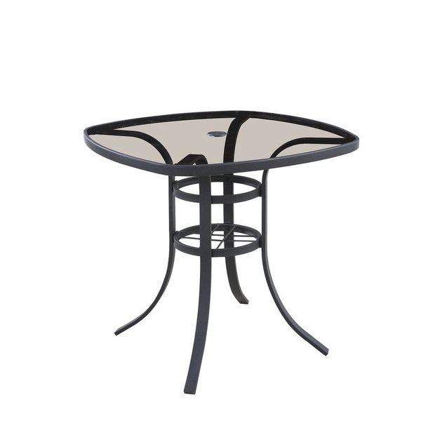 Living Accents Roscoe Black Square Glass Balcony Table TGS36HJ